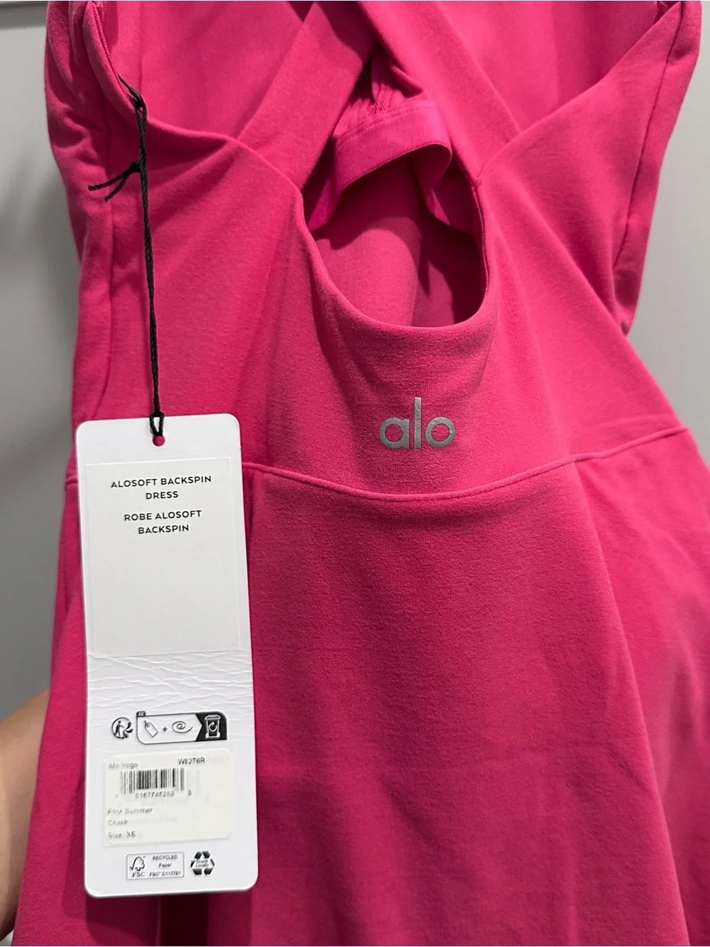 ALO Yoga Alo Yoga Soft Backspin Tennis Dress Pink Summer Crush XS